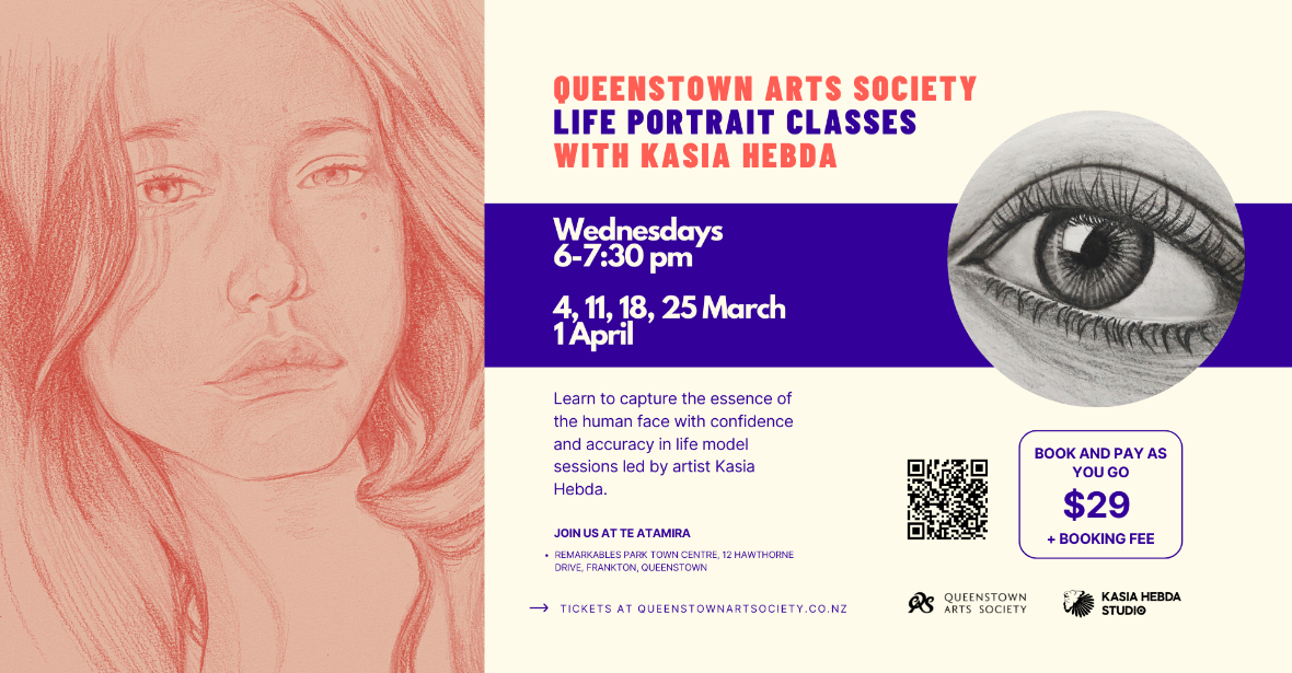 Queenstown Arts Society - Life Portrait Classes with Kasia Hebda - 1 April 2026