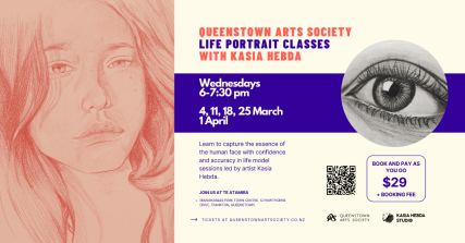 Te Wāhi Toi - Queenstown Arts Society - Life Portrait Classes with Kasia Hebda - 4 March 2026