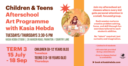 Te Wāhi Toi - Teens Afterschool Art Programme with Kasia Hebda - Term 3 (drop-in)