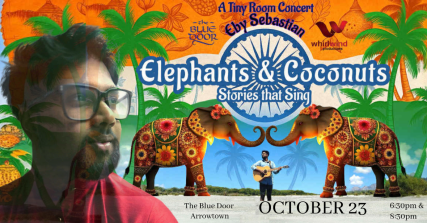 Te Wāhi Toi - Elephants & Coconuts - Stories That Sing by Eby Sebastian: Tiny Room Concert