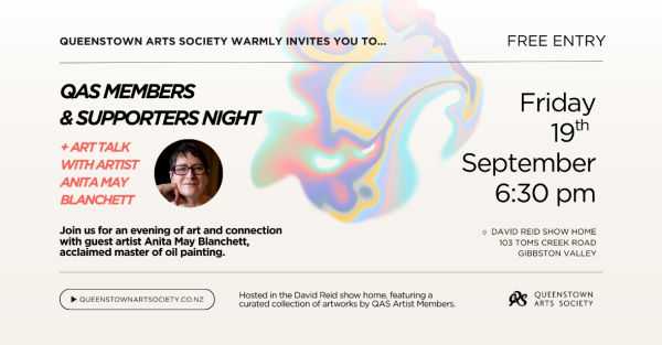 Te Wāhi Toi - QAS Members & Supporters Night + Art Talk with artist Anita May Blanchett