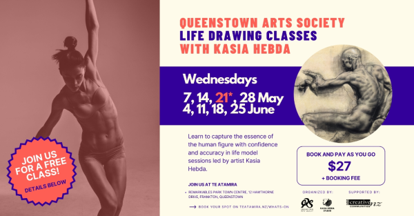 Te Wāhi Toi - Queenstown Arts Society - Life Drawing Classes with Kasia Hebda