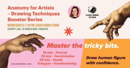 Te Wāhi Toi - Anatomy for Artists – Drawing Techniques Booster Series with Kasia Hebda - Learn How to Draw in Queenstown - Foreshortening 6 August