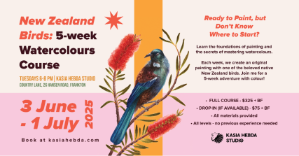 Te Wāhi Toi - New Zealand Birds: 5-Week Watercolour Course – Art Workshops in Queenstown with Kasia Hebda